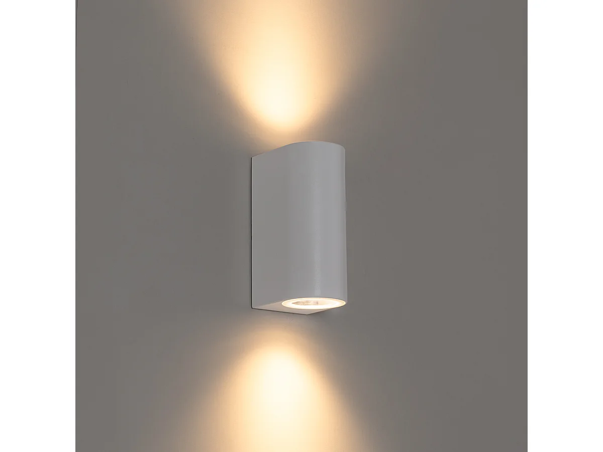 Applique murale extérieure moderne en plastique blanc ovale 2 lumières - Baleno