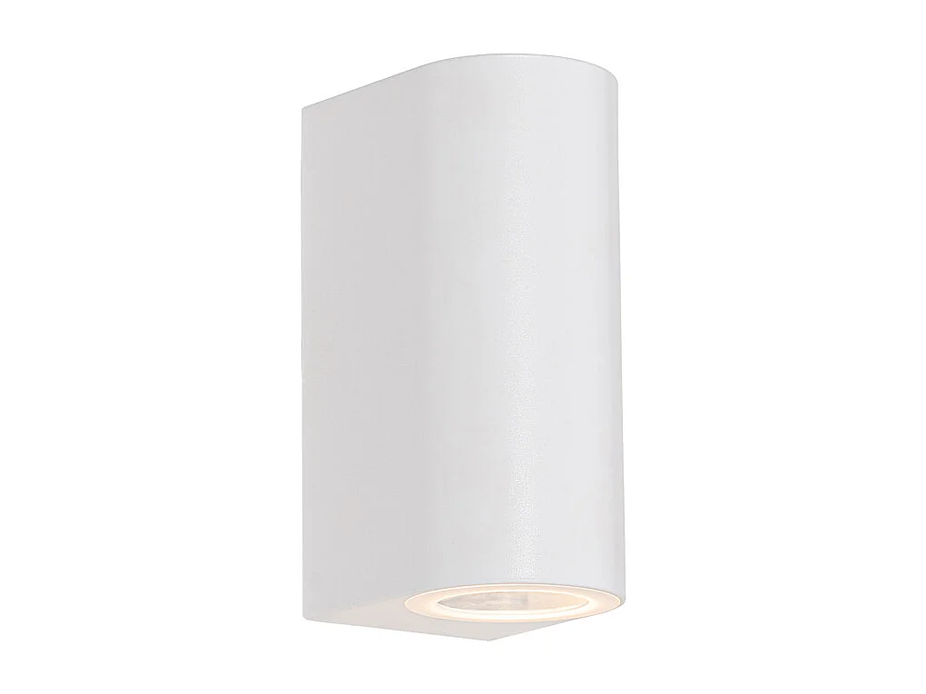 Applique murale extérieure moderne en plastique blanc ovale 2 lumières - Baleno