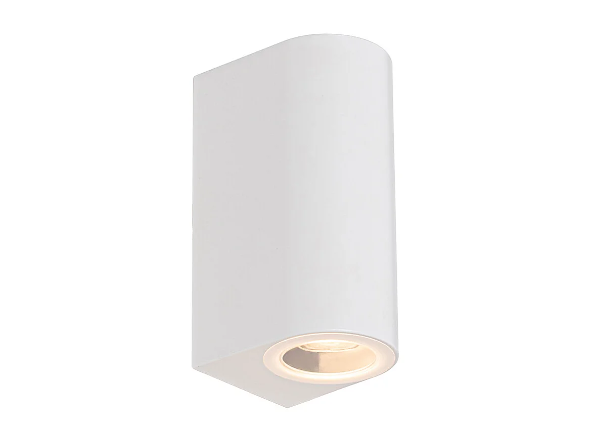 Applique murale extérieure moderne en plastique blanc ovale 2 lumières - Baleno