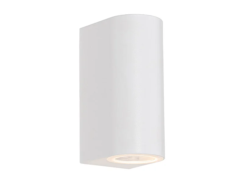 Applique murale extérieure moderne en plastique blanc ovale 2 lumières - Baleno