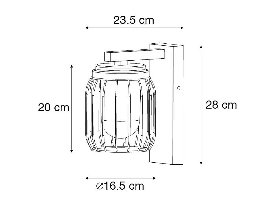 Applique d'extérieur moderne noire IP44 - Luc