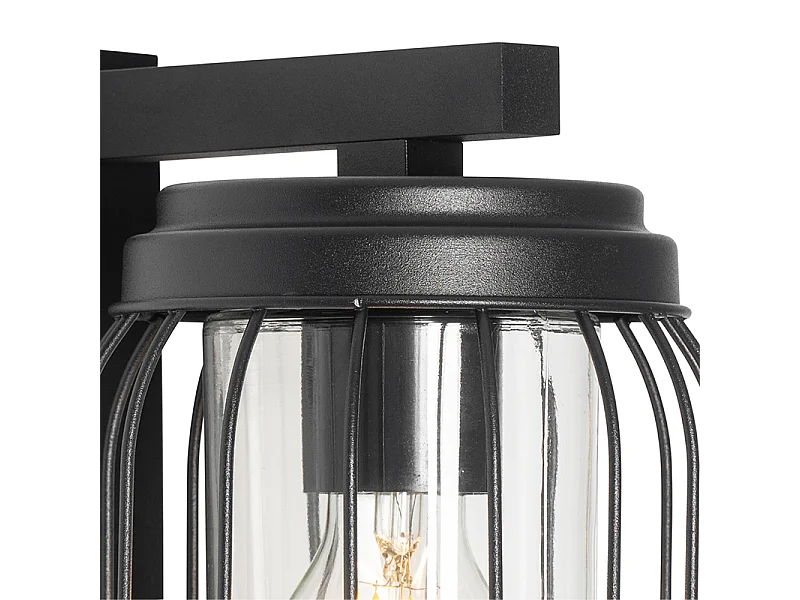 Applique d'extérieur moderne noire IP44 - Luc