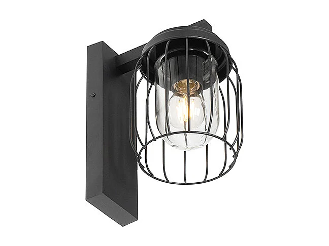 Applique d'extérieur moderne noire IP44 - Luc