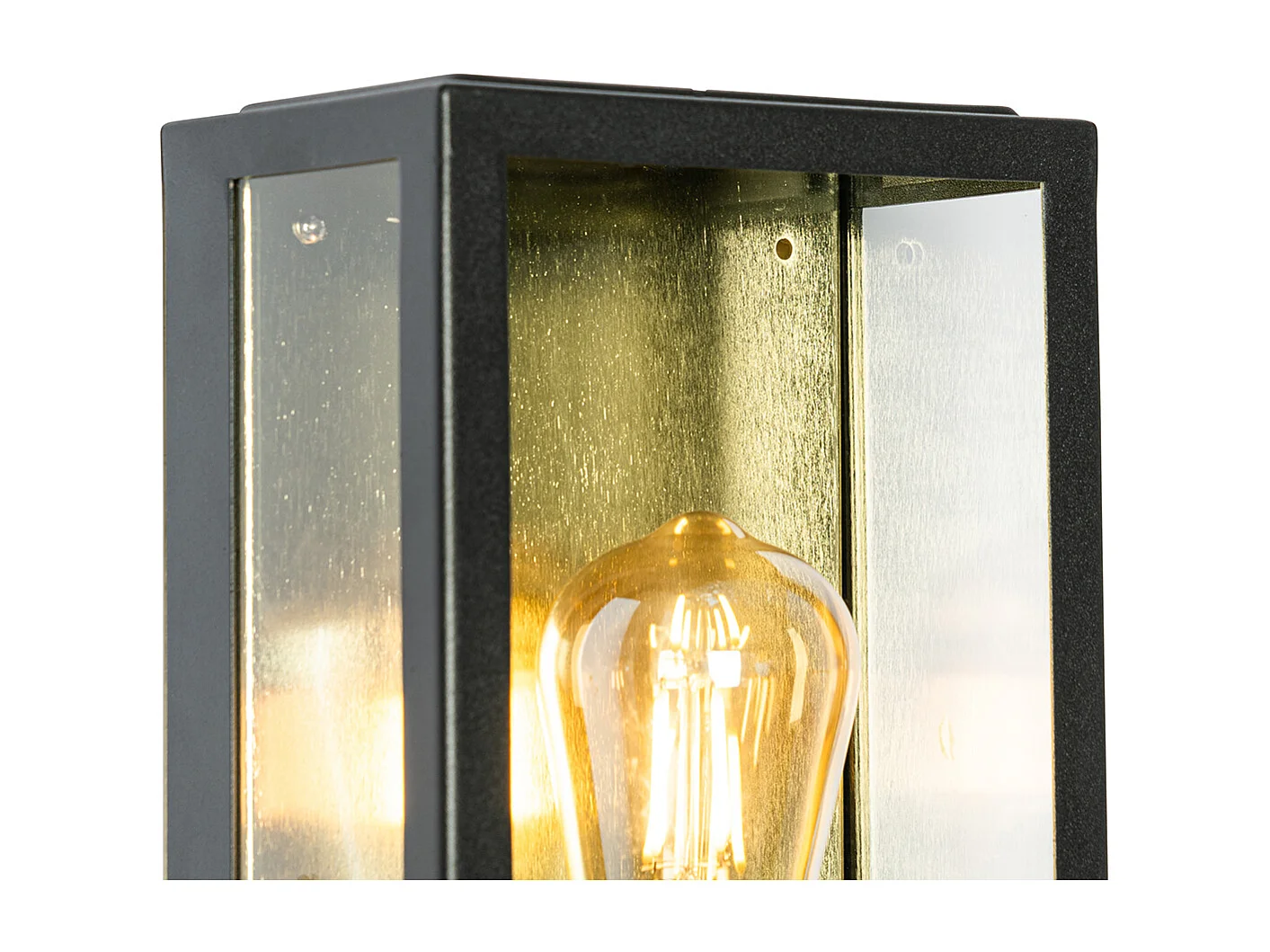 Applique murale d'extérieur noire avec or et détecteur de mouvement - Rotterdam