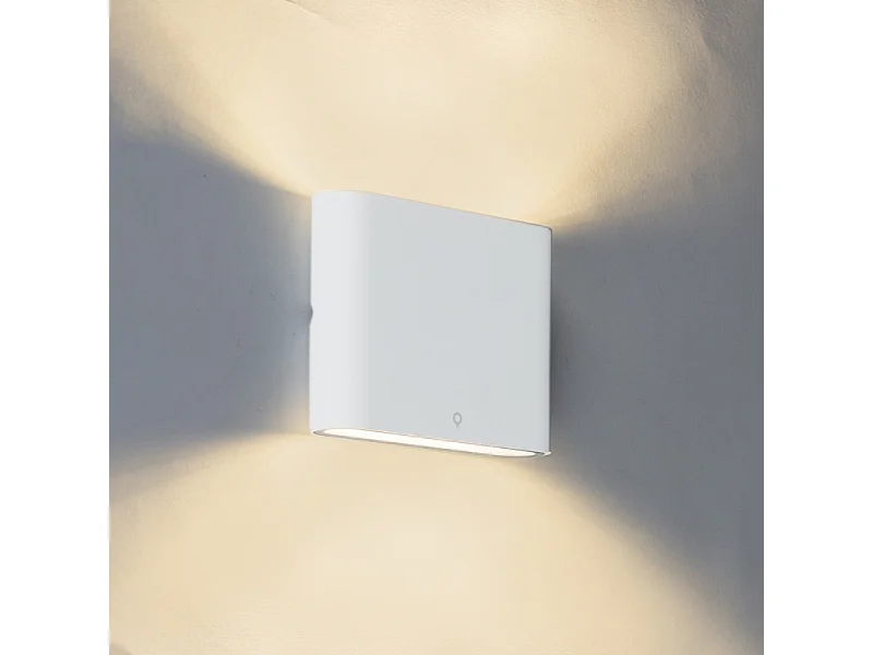 Applique d'extérieur moderne blanche 11,5 cm avec LED - Batt