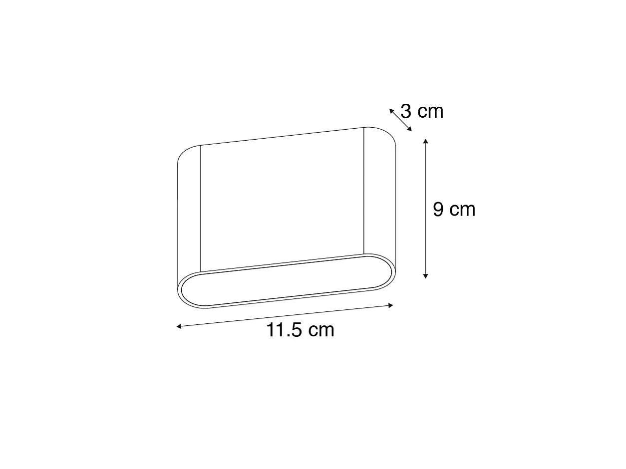 Applique d'extérieur moderne blanche 11,5 cm avec LED - Batt