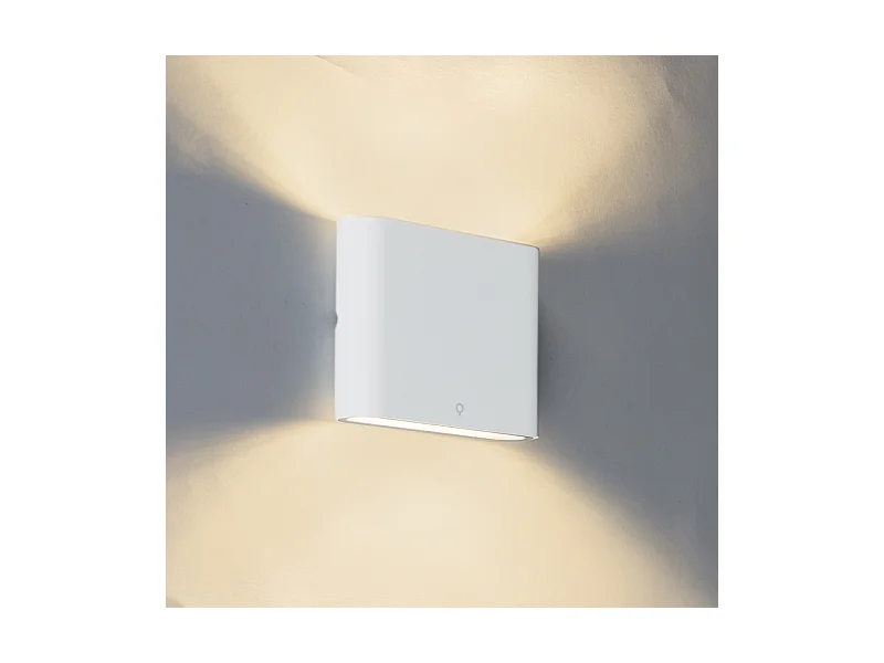 Applique d'extérieur moderne blanche 11,5 cm avec LED - Batt