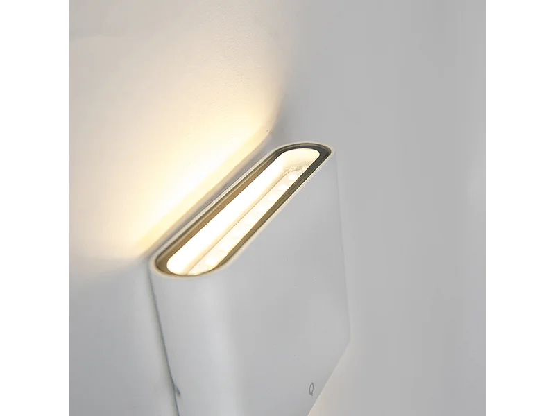 Applique murale d'extérieur moderne blanche 11,5 cm avec LED - Batt