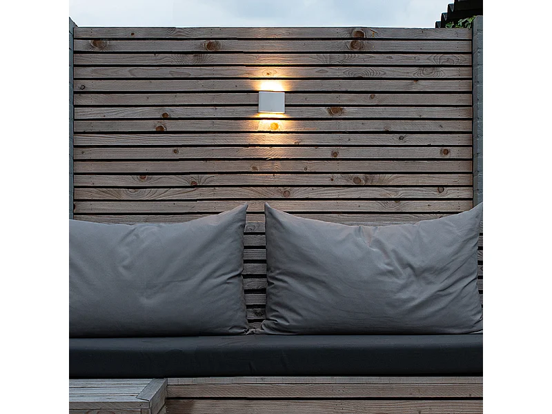 Applique murale d'extérieur moderne blanche 11,5 cm avec LED - Batt