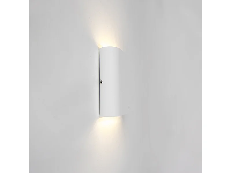 Applique murale d'extérieur moderne blanche 11,5 cm avec LED - Batt