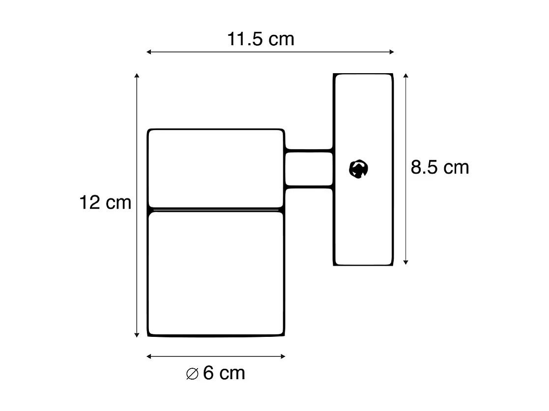 Applique Murale Extérieure Anthracite GU10 50mm IP44 - Solo