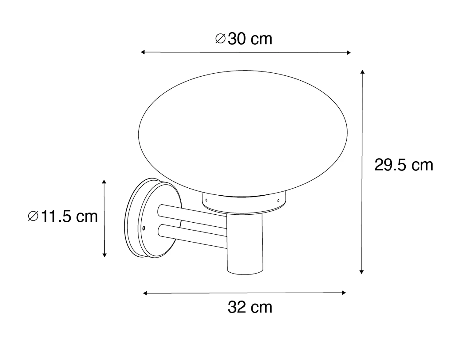Applique murale d'extérieur moderne noire avec verre - Elly
