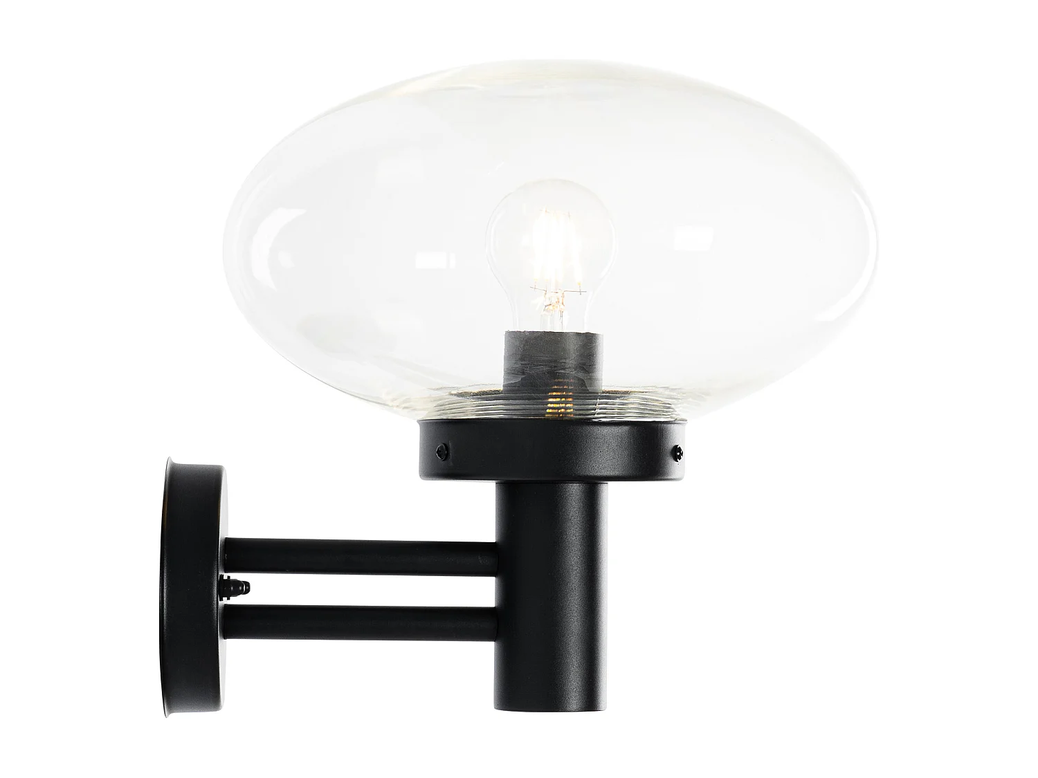 Applique murale d'extérieur moderne noire avec verre - Elly