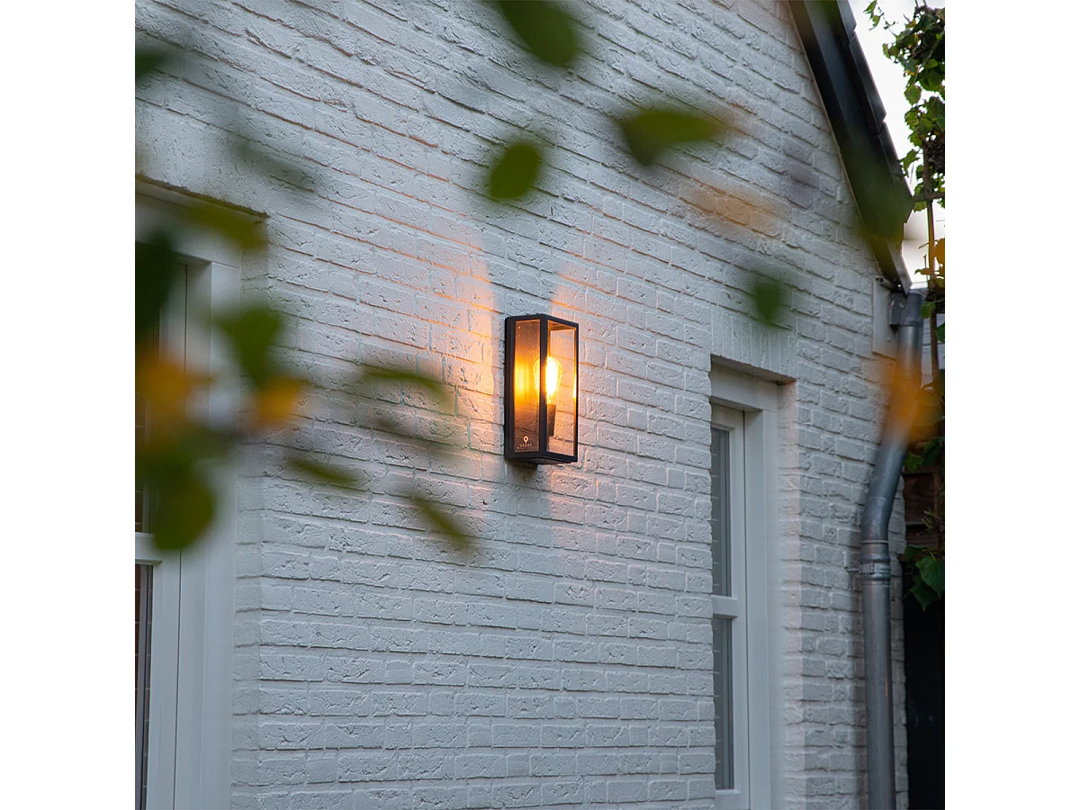 Set de 2 appliques d'extérieur noir IP44 avec verre - Rotterdam