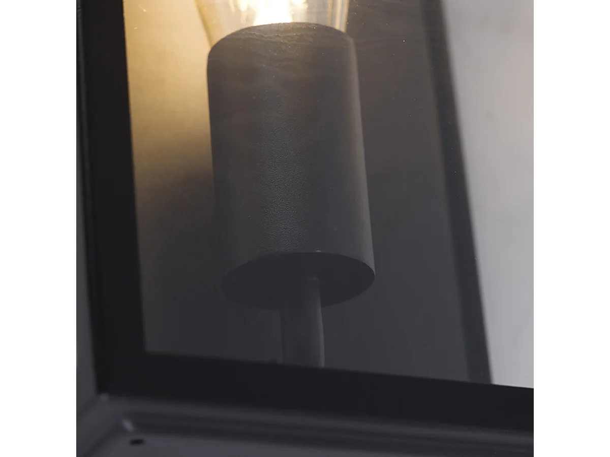 Set de 2 appliques d'extérieur noir IP44 avec verre - Rotterdam