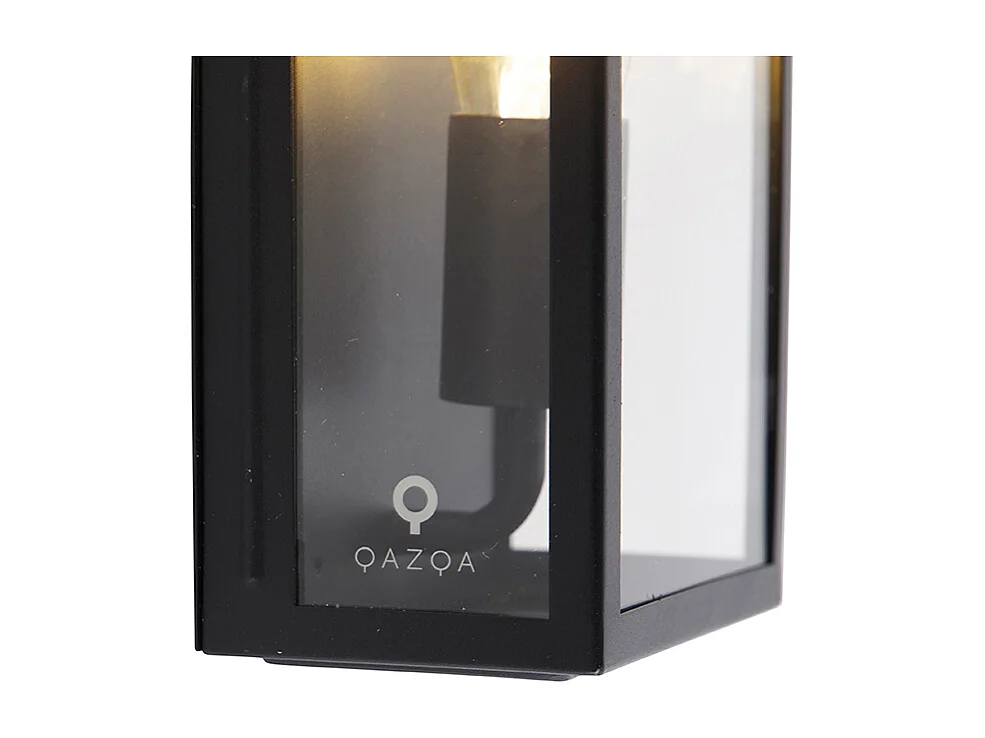 Applique murale d'extérieur industrielle noire IP44 avec verre - ROTTERDAM