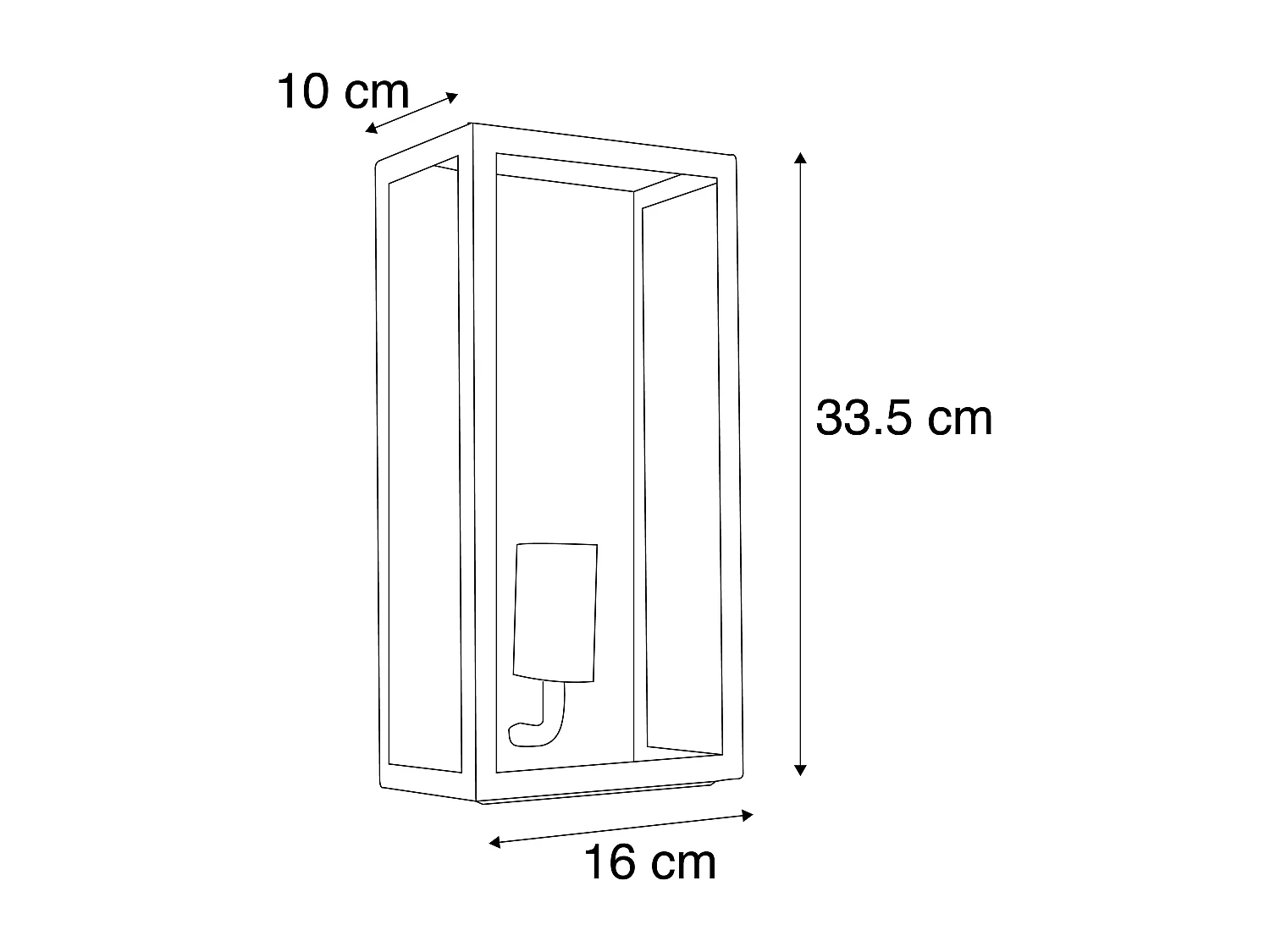 Applique murale d'extérieur industrielle noire IP44 avec verre - ROTTERDAM