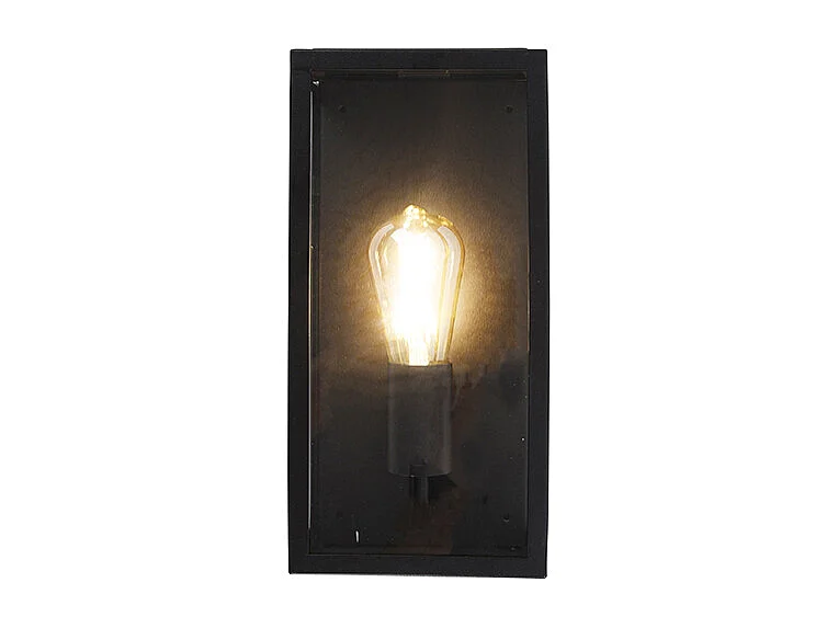Applique murale d'extérieur industrielle noire IP44 avec verre - Rotterdam