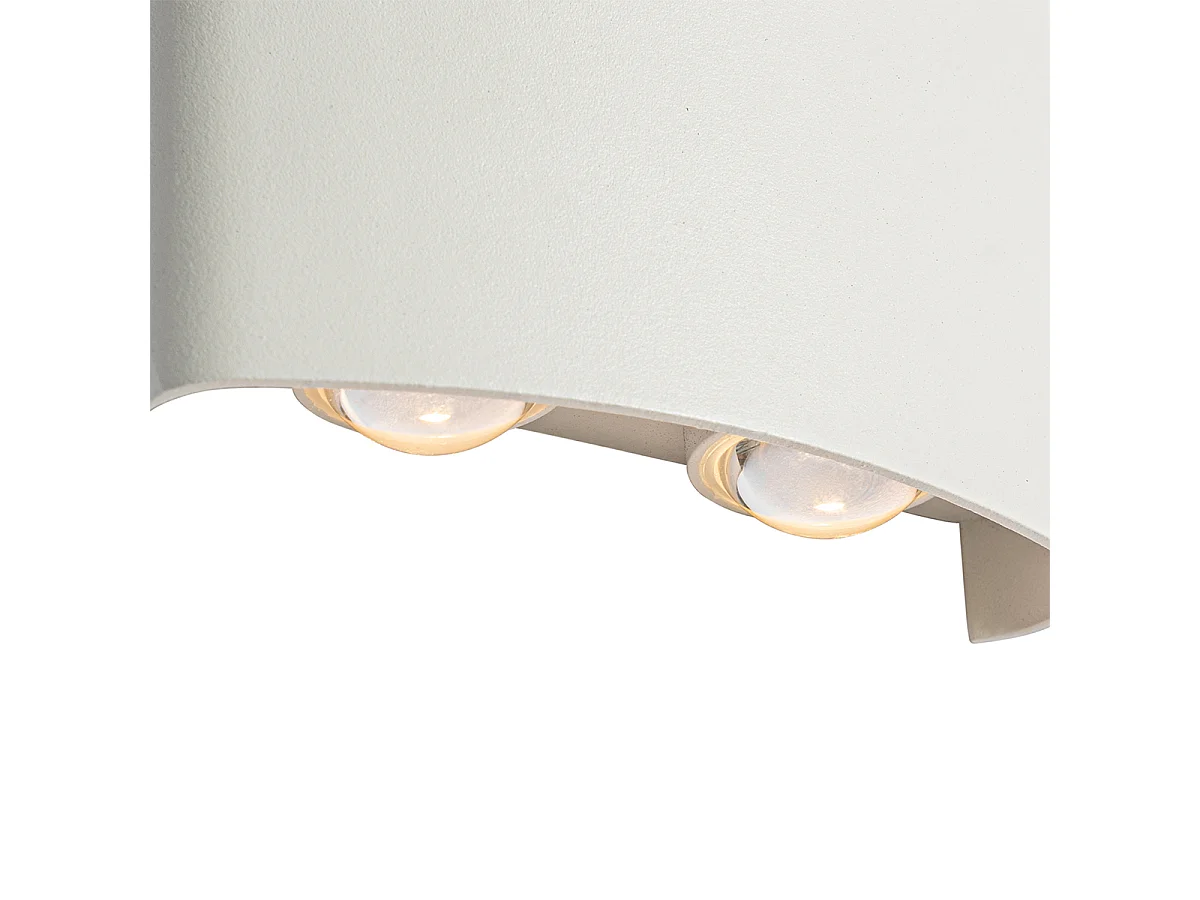 Applique d'extérieur blanche avec LED 4 lumières IP54 - Silly