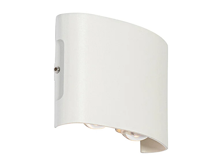 Applique murale d'extérieur blanche avec LED 4 lumières IP54 - Silly