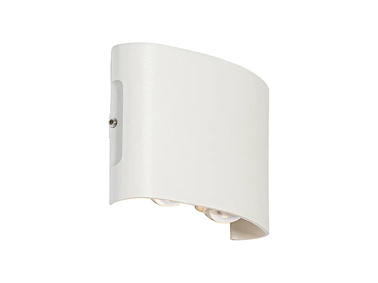 Applique d'extérieur blanche avec LED 4 lumières IP54 - Silly