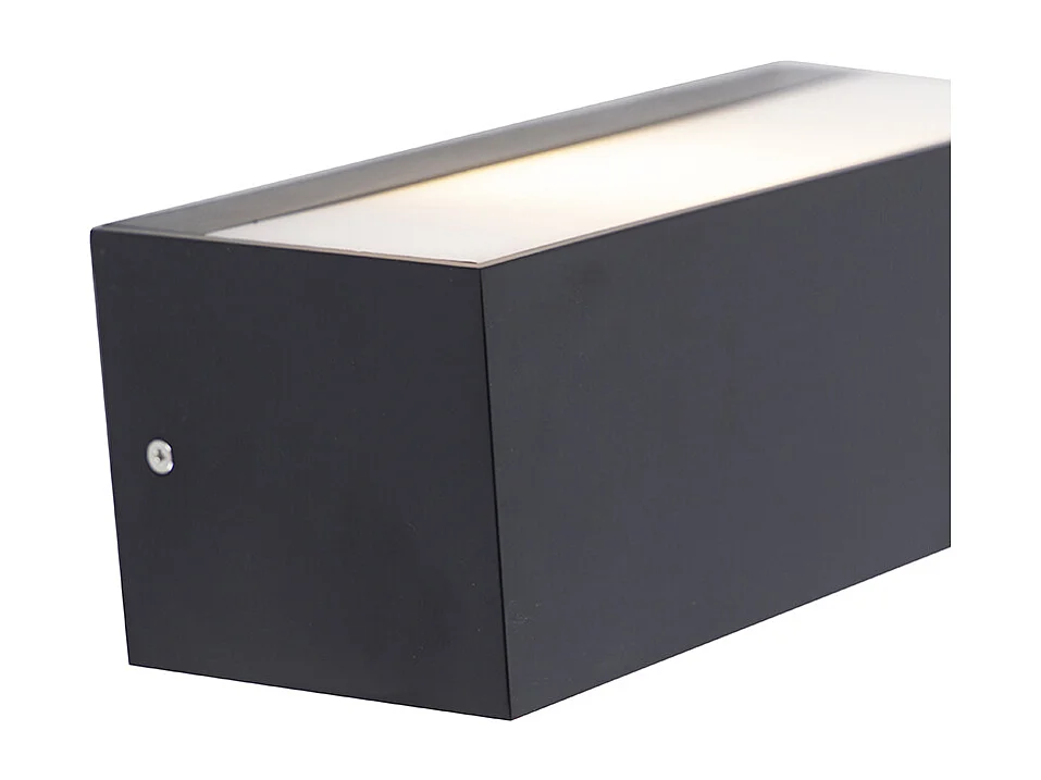 Applique murale moderne noire avec effet lumineux IP54 - Houks