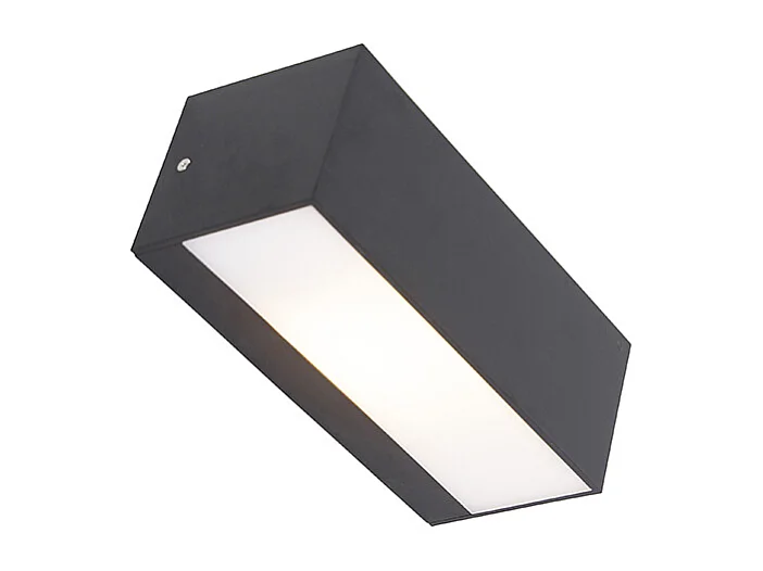 Applique murale moderne noire avec effet lumineux IP54 - Houks