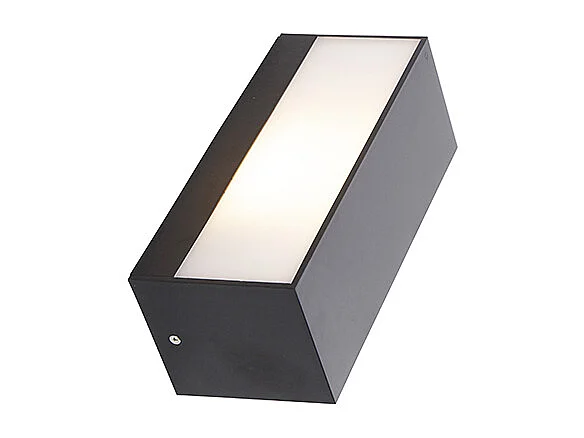 Applique murale moderne noire avec effet lumineux IP54 - Houks