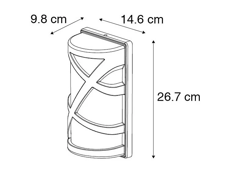 Applique murale extérieure moderne noire IP44 - Suzie
