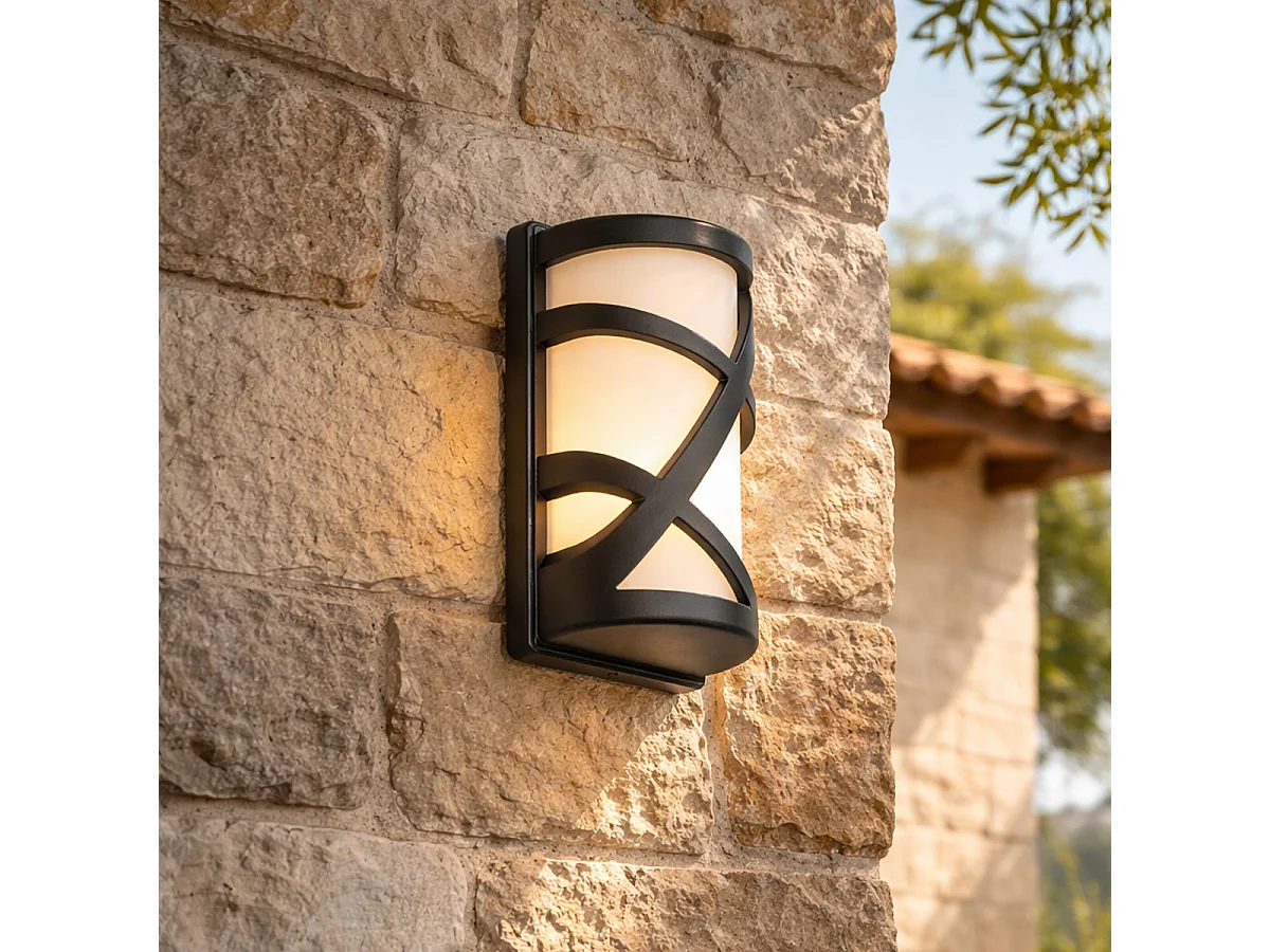 Applique murale extérieure moderne noire IP44 - Suzie