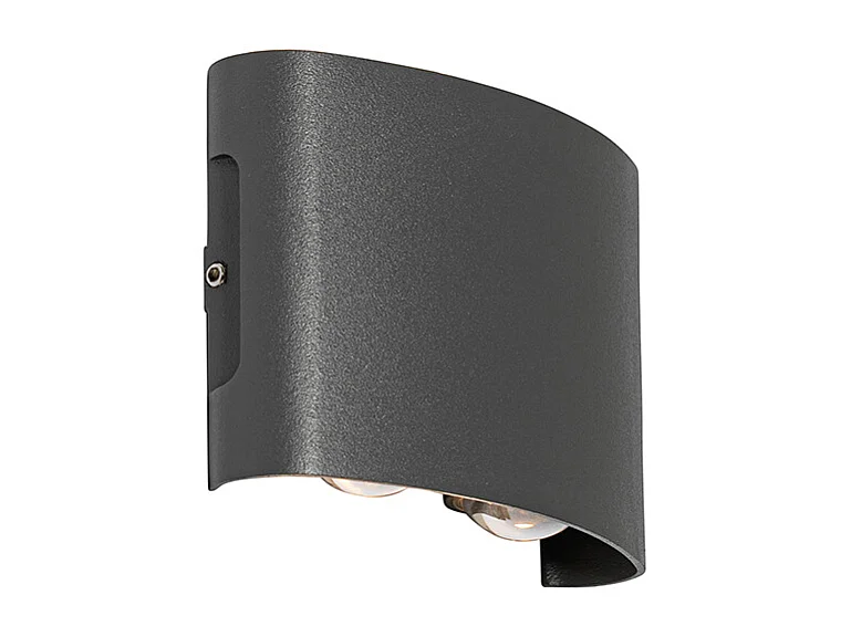 Applique d'extérieur gris foncé avec LED 4 lumières IP54 - Silly