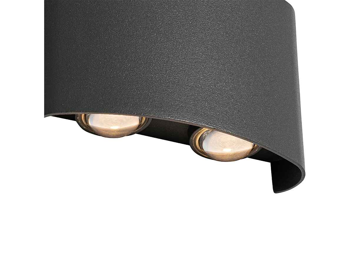 Applique d'extérieur gris foncé avec LED 4 lumières IP54 - Silly