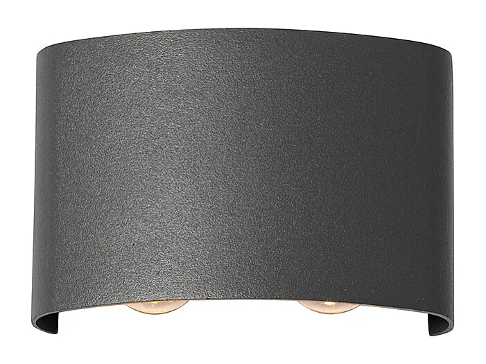 Applique murale d'extérieur gris foncé avec LED 4 lumières IP54 - Silly