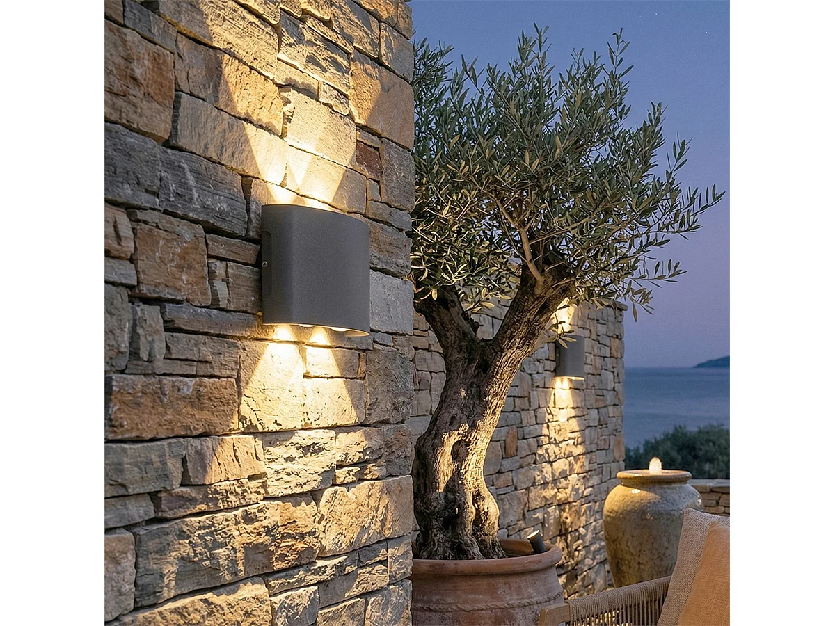Applique murale d'extérieur gris foncé avec LED 4 lumières IP54 - Silly
