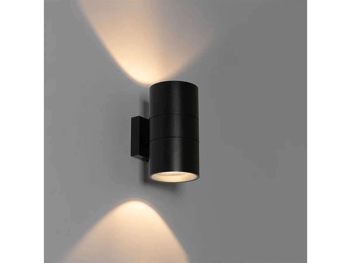 Applique murale extérieure moderne noire 2 lumières AR111 IP44 - Duo