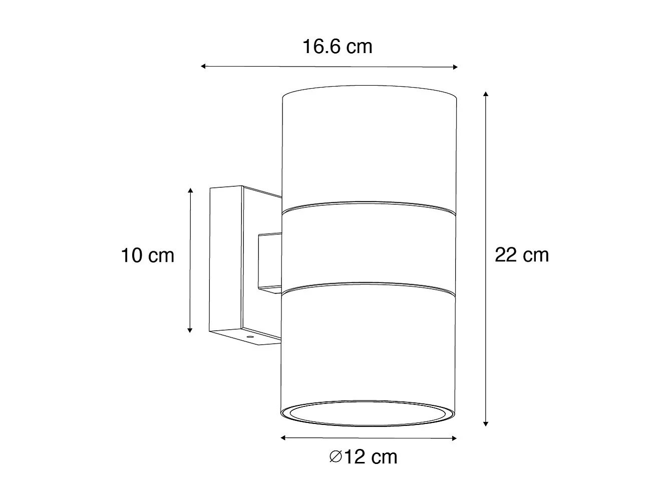 Applique murale extérieure moderne noire 2 lumières AR111 IP44 - Duo