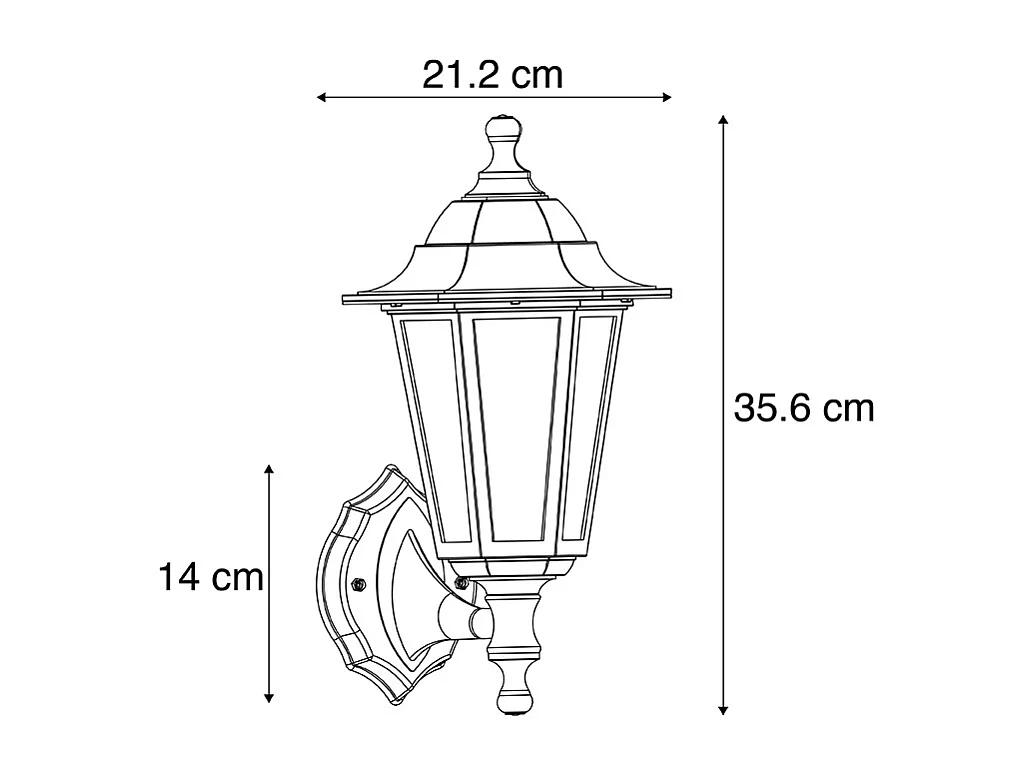 Applique murale d'extérieur antique dorée IP44 - New Haven