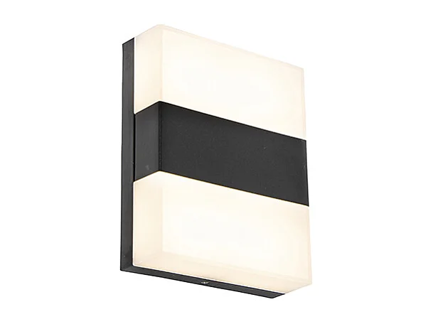 Applique d'extérieur moderne noire IP44 avec LED - Dualy