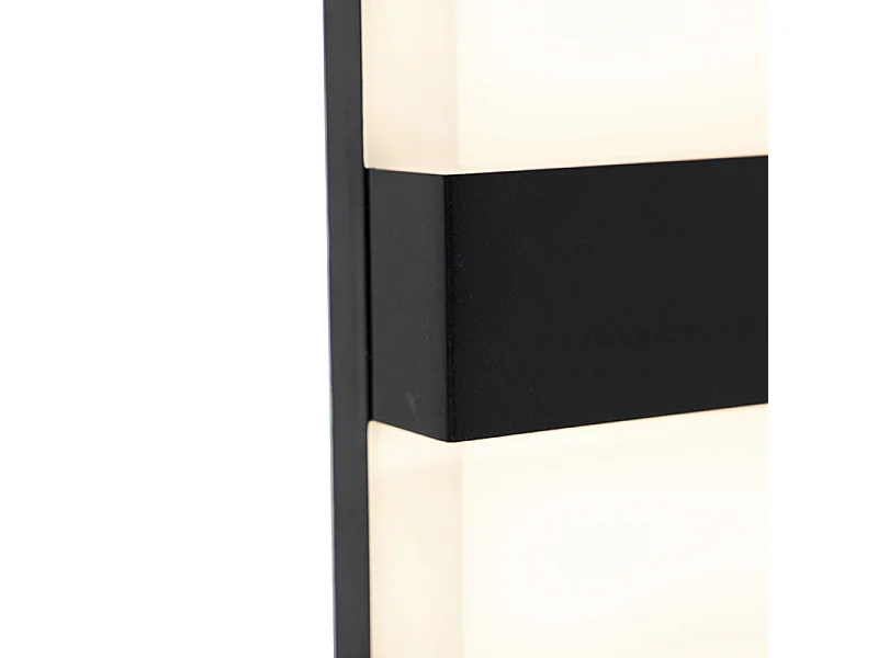 Applique d'extérieur moderne noire IP44 avec LED - Dualy