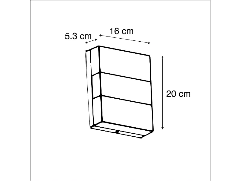 Applique d'extérieur moderne noire IP44 avec LED - Dualy