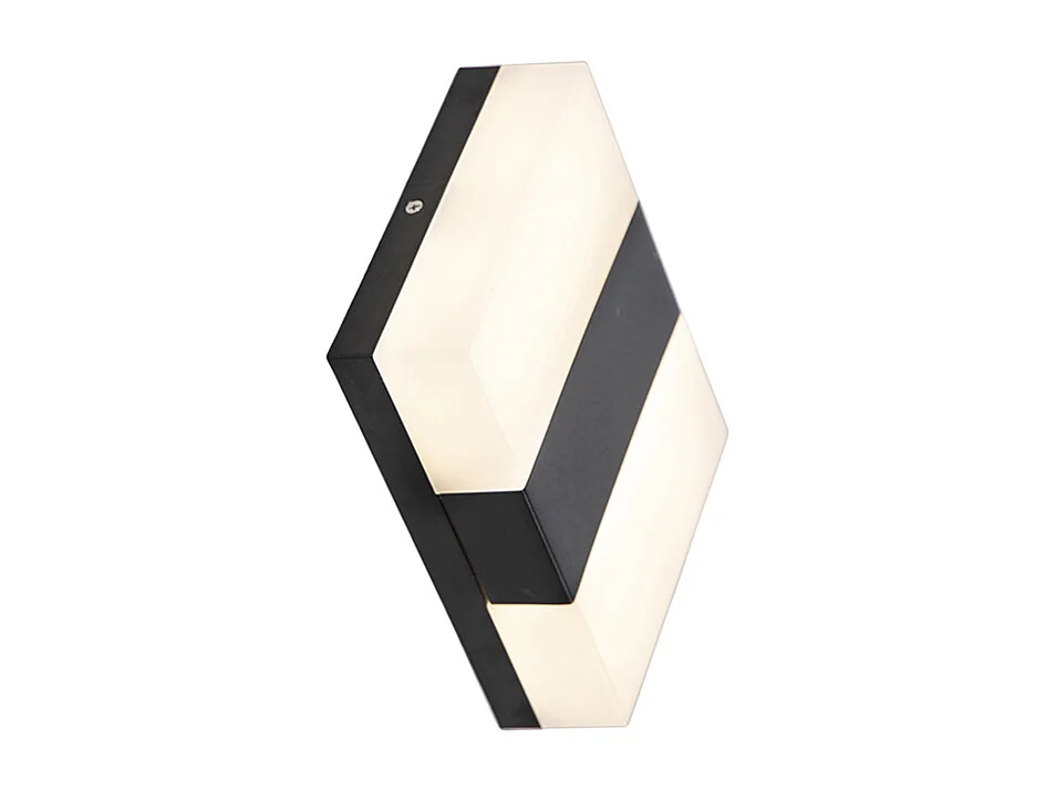 Applique murale extérieure moderne noire IP44 avec LED - Dualy