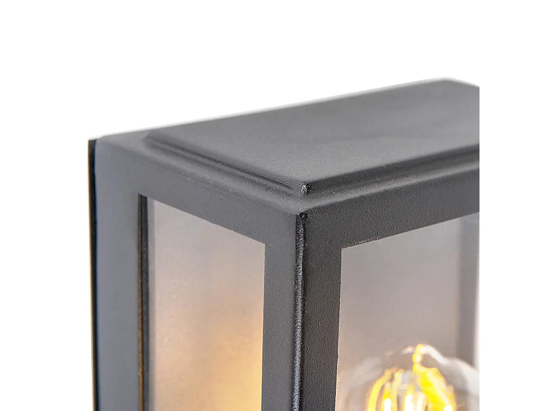 Applique d'extérieur noire avec capteur crépusculaire - Rotterdam