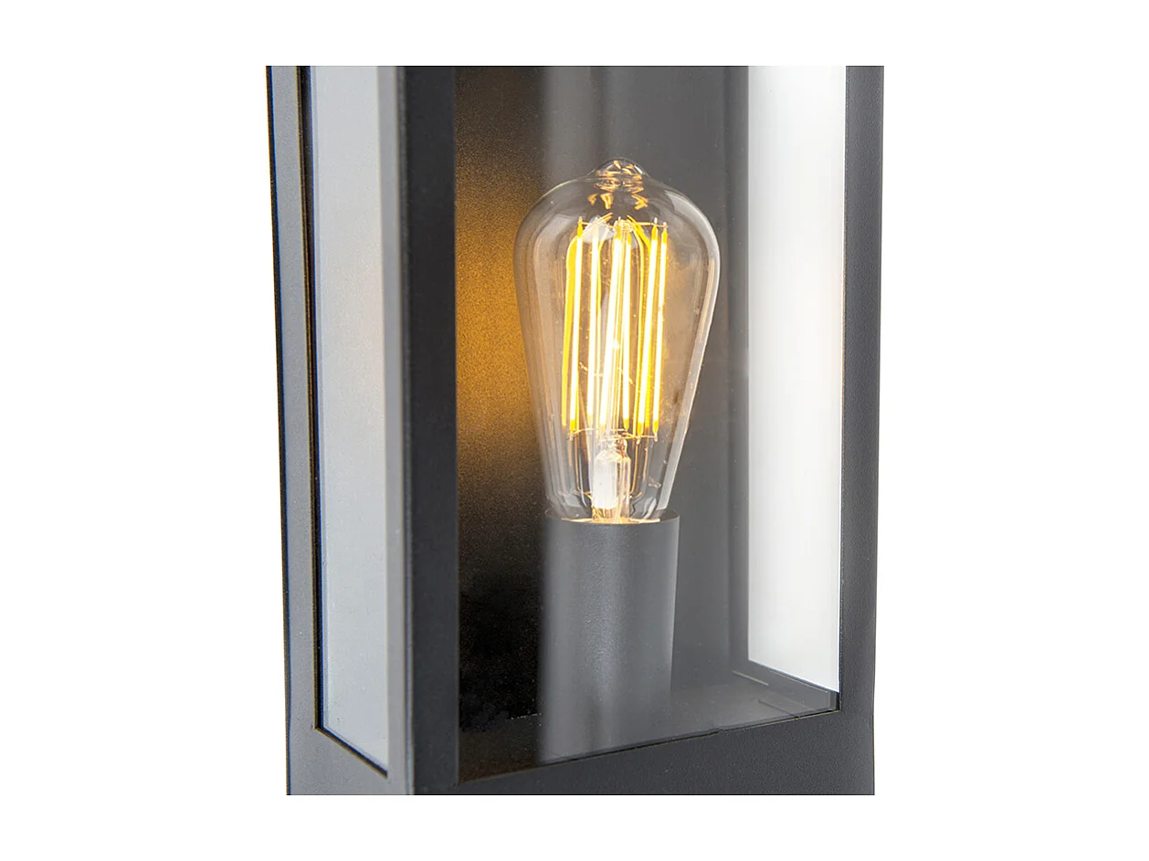 Applique d'extérieur noire avec capteur crépusculaire - Rotterdam