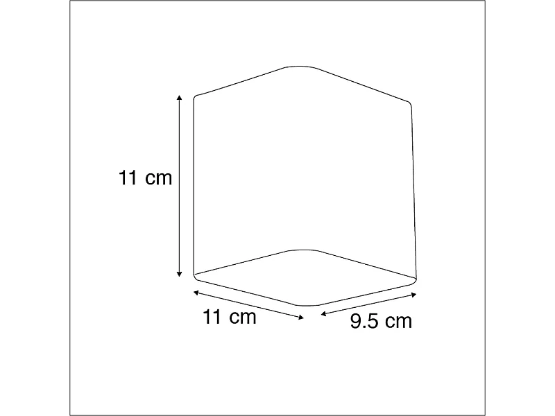 Applique moderne gris foncé avec LED IP54 carré - Evi
