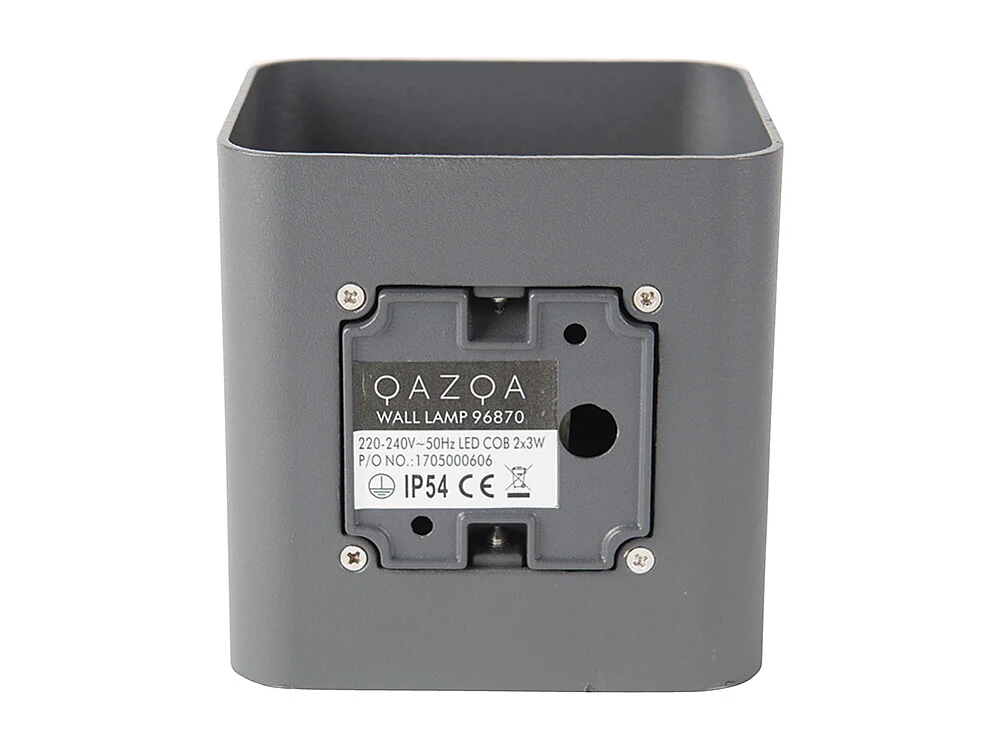 Applique moderne gris foncé avec LED IP54 carré - Evi