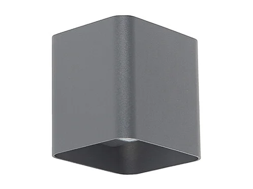 Applique murale moderne gris foncé avec LED IP54 carrée - Evi