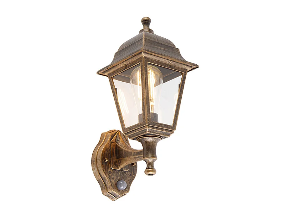 Applique antique dorée IP44 avec détecteur de mouvement - Capital