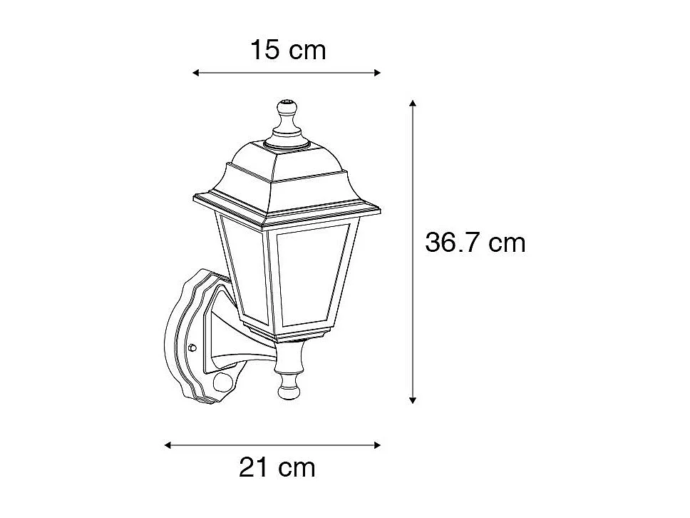 Applique antique dorée IP44 avec détecteur de mouvement - Capital