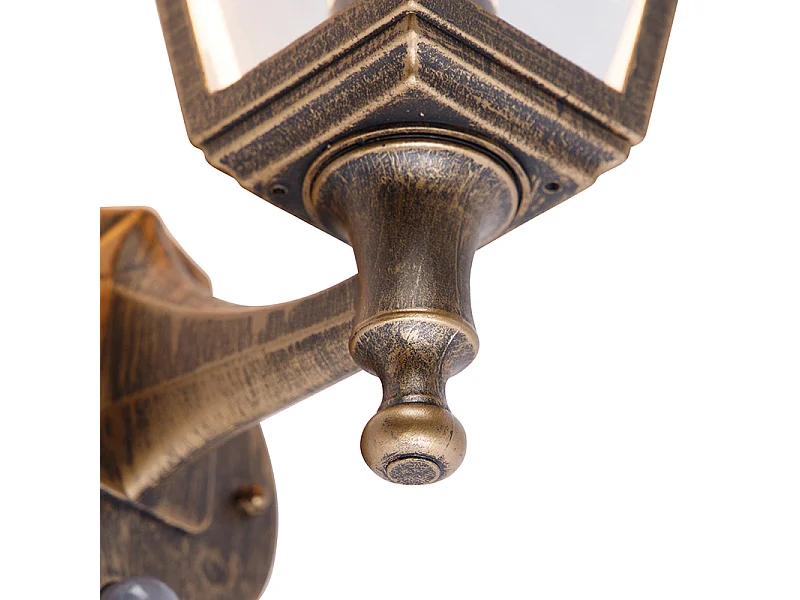 Applique antique dorée IP44 avec détecteur de mouvement - Capital