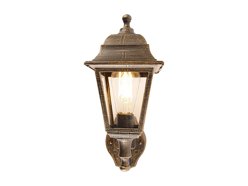 Applique antique dorée IP44 avec détecteur de mouvement - Capital